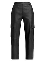 Leather Crop Cargo Pants