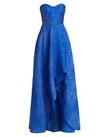 Ayla Jacquard High-Low Gown