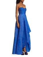 Ayla Jacquard High-Low Gown