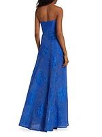 Ayla Jacquard High-Low Gown