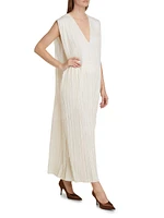 Silk Pleated Maxi-Dress