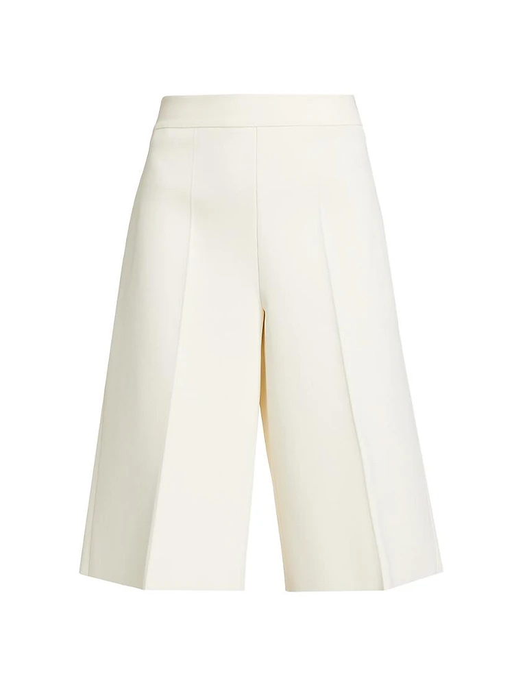 High-Rise Wide-Leg Bermuda Shorts