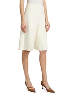 High-Rise Wide-Leg Bermuda Shorts