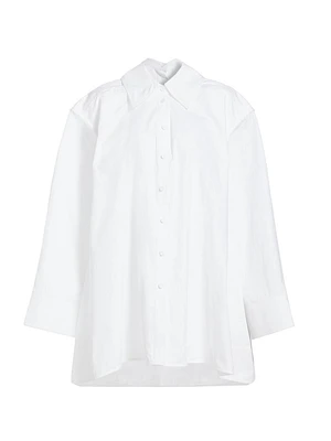 Oversized Wide-Sleeve Button-Front Shirt