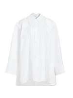 Oversized Wide-Sleeve Button-Front Shirt