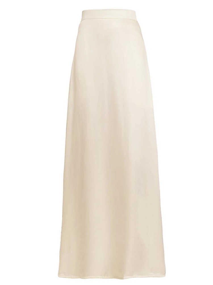 Satin A-Line Maxi-Skirt