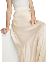 Satin A-Line Maxi-Skirt