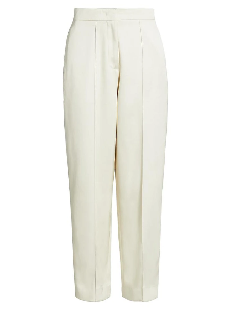 Twill Carrot-Leg Trousers