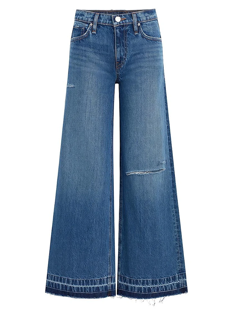 Freya Distressed Wide-Leg Jeans