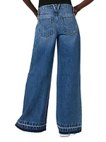 Freya Distressed Wide-Leg Jeans