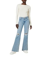 Farrah Stretchn. Distressed Bootcut Jeans