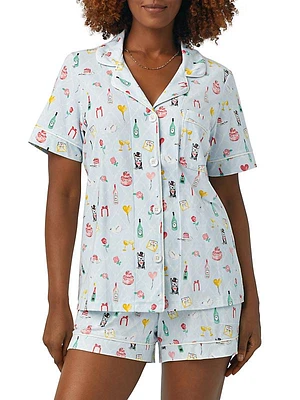 Wedding Party Boxer Short-Sleeve Pajama Set