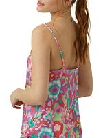 Summer Flower Crop Sleeveless Pajama Set