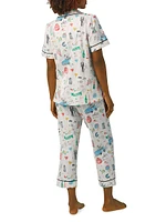 Just Married Crop Short-Sleeve Pajama Set