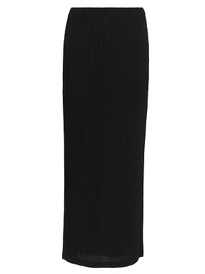 Grasping the Formless Hatching Pleats Midi-Skirt