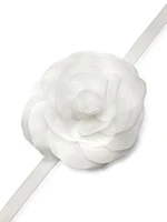 Oversized Organza Flower Tie