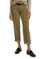 Sage Featherweight Low-Rise Crop Jeans