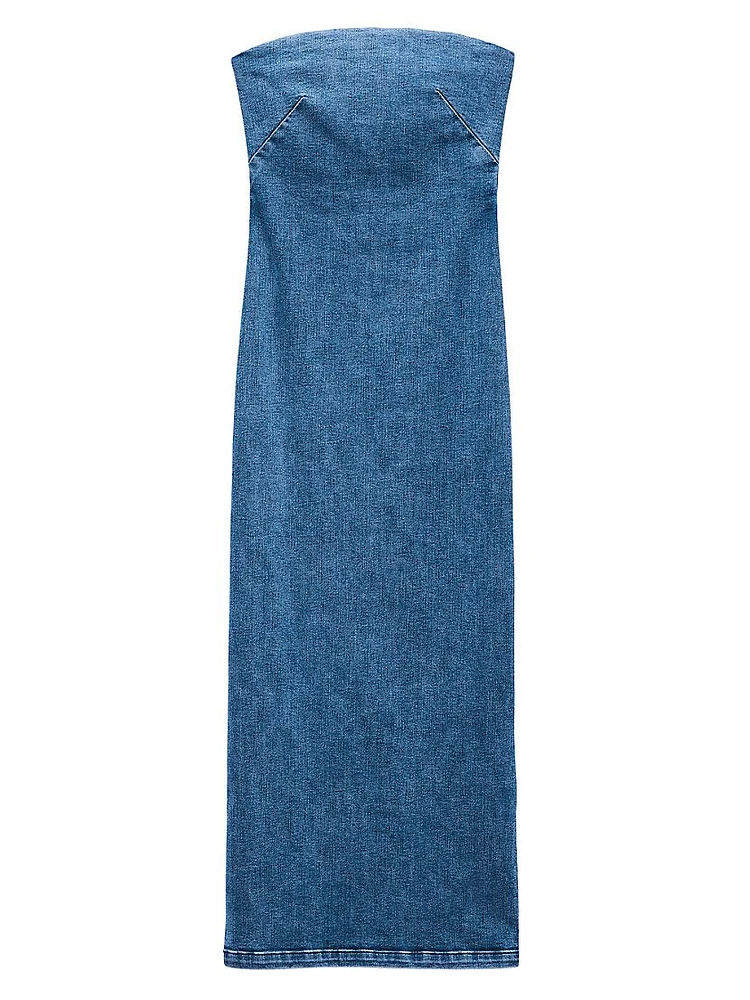 Jasmine Stretch Denim Midi-Dress