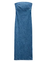 Jasmine Stretch Denim Midi-Dress