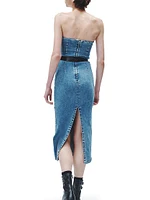 Jasmine Stretch Denim Midi-Dress