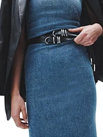 Jasmine Stretch Denim Midi-Dress