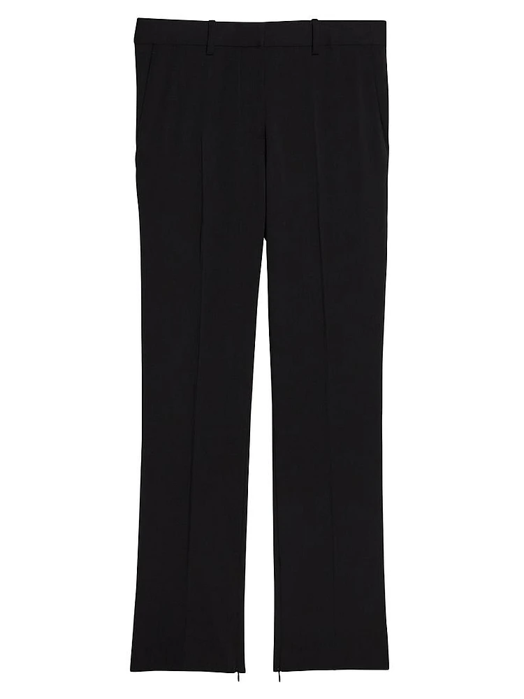 Virgin Wool Slim-Fit Crop Pants