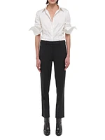 Virgin Wool Slim-Fit Crop Pants