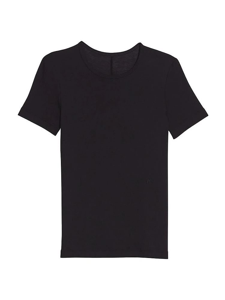 Rib-Knit Pima Cotton-Blend T-Shirt