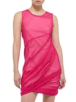 Bubble-Hem Silk Minidress