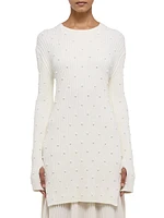 Embellished Crewneck Cotton Minidress