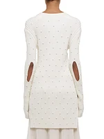 Embellished Crewneck Cotton Minidress