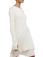 Embellished Crewneck Cotton Minidress