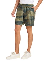 Camouflage Print Shantung Shorts