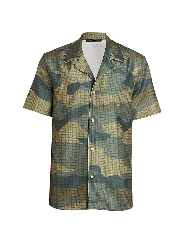 Camouflage Monogram Shantung Shirt