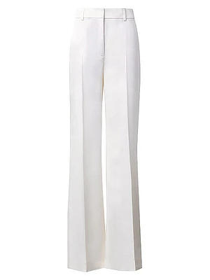 Florine Wool Satin Wide-Leg Pants