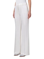 Florine Wool Satin Wide-Leg Pants