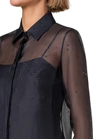 Silk Organza Star Embellished Blouse