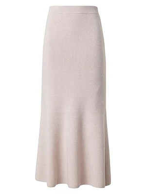 Cashmere Ribbed Midi-Skirt