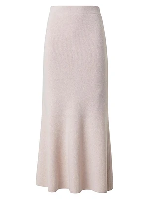 Cashmere Ribbed Midi-Skirt