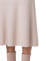 Cashmere Ribbed Midi-Skirt