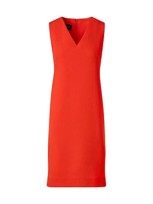 Wool V-Neck Sheath Dress