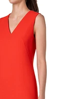 Wool V-Neck Sheath Dress