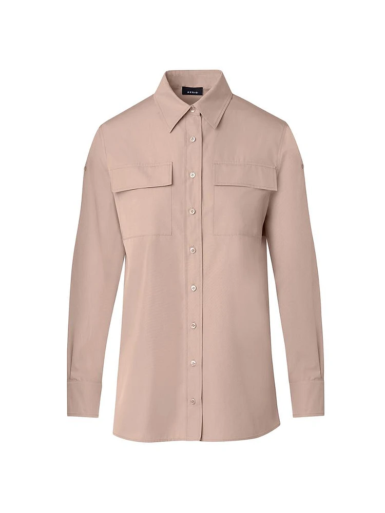 Poplin Patch Pocket Open Shirt