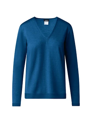 Cashmere-Silk V-Neck Sweater