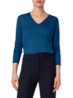 Cashmere-Silk V-Neck Sweater