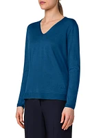 Cashmere-Silk V-Neck Sweater