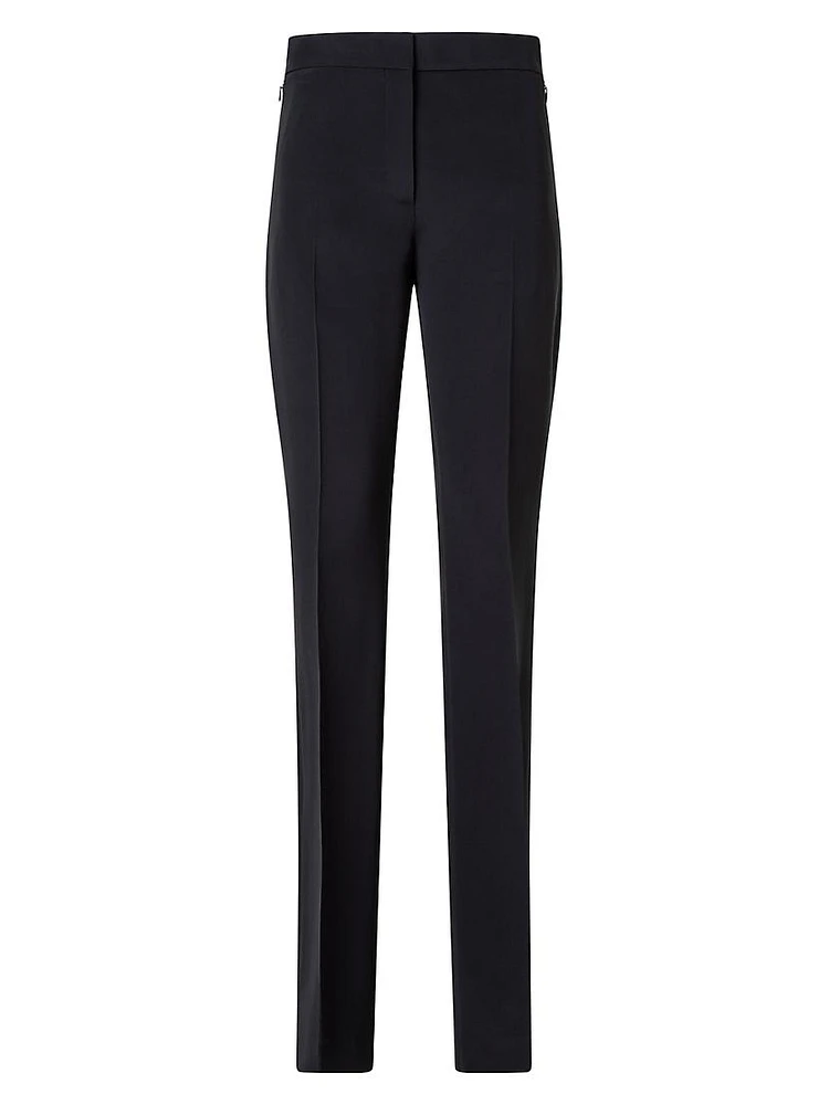 Silk Slim-Straight Pants