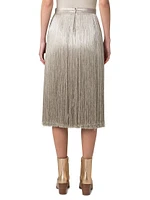 Silk Crepe Fringe Skirt