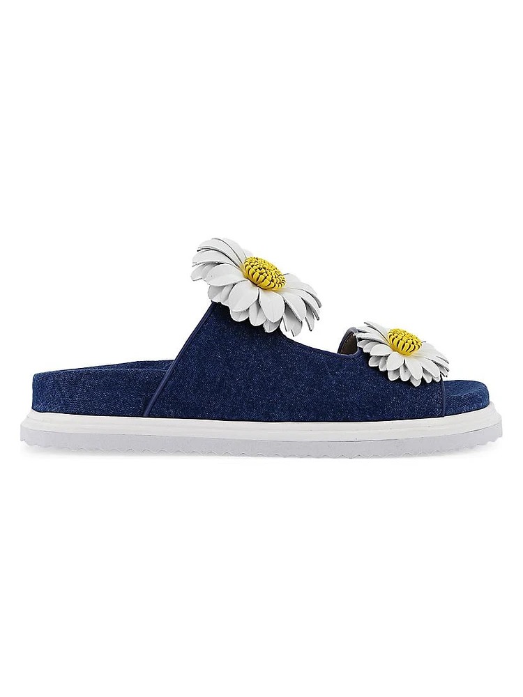 Margarita Denim Flower Sandals