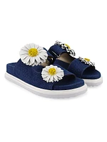 Margarita Denim Flower Sandals